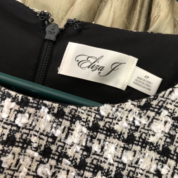 Eliza J Tweed B&W Dress - Picture 5 of 7